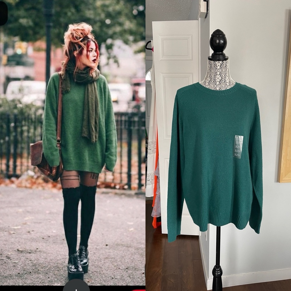 🍀 NWT 💯 Premium Lambswool UniQlo Crew Neck Knit Sweater. XL